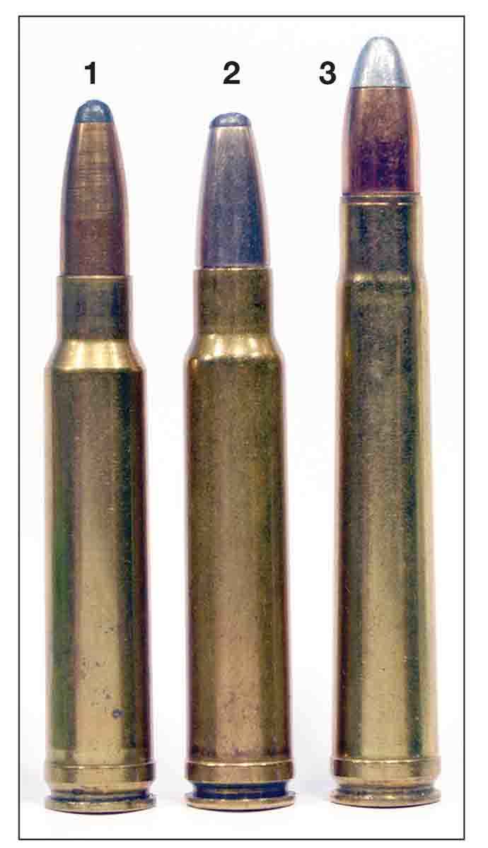 Three rivals: (1) .338 Winchester Magnum, (2) .358 Norma Magnum and (3) .375 H&H. Of the three, only the .358 Norma has not become a standard chambering.